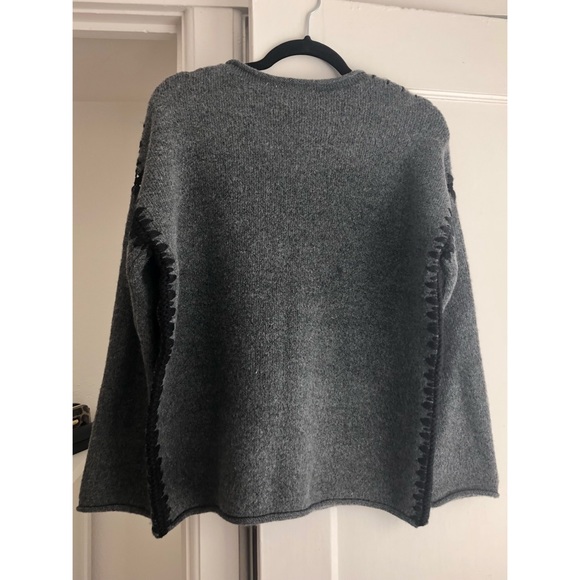 NWOT Dex Gray Stitched Oversize Sweater - Picture 3 of 6